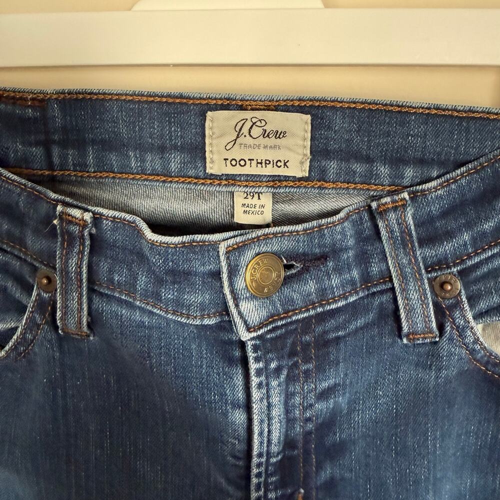 J. Crew Women’s 29T Dark Wash Toothpick High Waist Skinny Jeans Casual - Picture 3 of 12